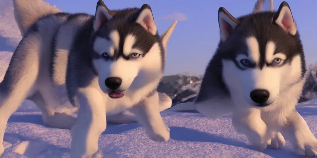 Prompt: demo reel 3 d husky animation adorable cgi animated ray tracing 4 k ultra - hd