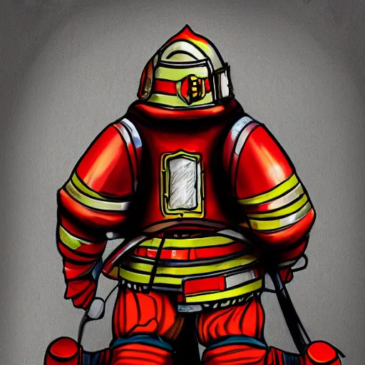 Prompt: old man firefighter knights armour, highly detailed, digital art, sharp focus, trending on art station, anime art style