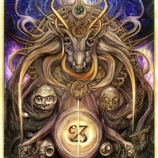 Prompt: detailed and sharp aries zodiac artwork, mystic style, detailed, 8 k, detailed, symmetrical, by brian froud