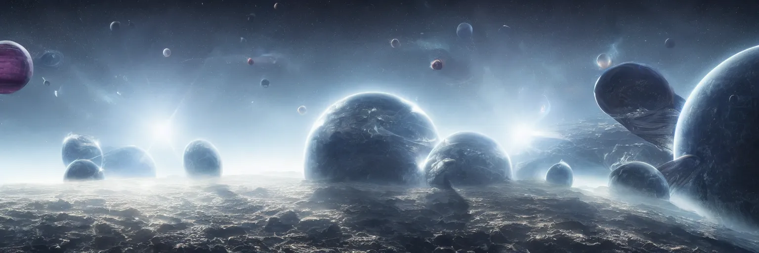 Image similar to a highly detailed digital realistic photo of aliens looking at the seventh planet from space, universe, invasion time on planet earth, digital art, cinematic, satellite imagery, 8 k, super - resolution, by akihito yoshida, unreal engine