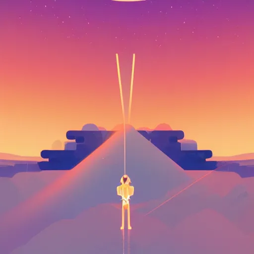 Image similar to Golden sword aura, rays of light, soft light, 2D illustration, minimalist, by James Gilleard