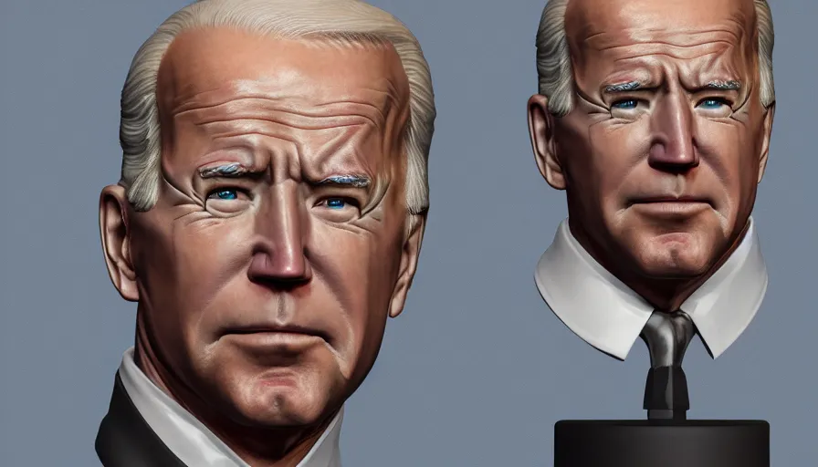 Image similar to Hand painted bust of Joe Biden, hyperdetailed, artstation, cgsociety, 8k