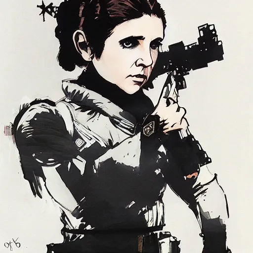 Image similar to Princess Leia by Yoji Shinkawa