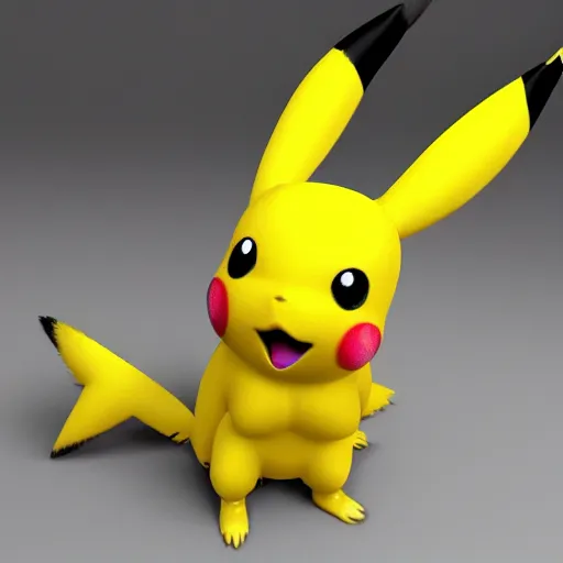 Prompt: uncanny valley pikachu