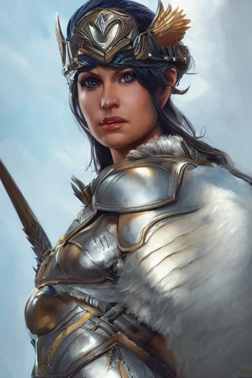 Image similar to amazon valkyrie athena, d & d, fantasy, portrait, highly detailed, headshot, digital painting, trending on artstation, concept art, sharp focus, illustration, art by artgerm and greg rutkowski and magali villeneuve