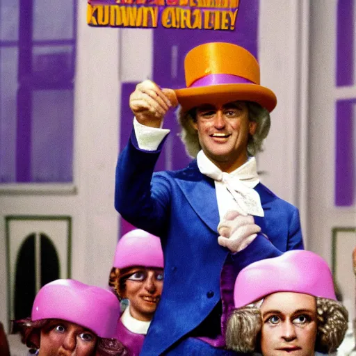 Image similar to geert wilders as willy wonka and the chocolate factory