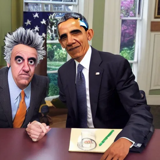 Prompt: rick sanchez meets obama