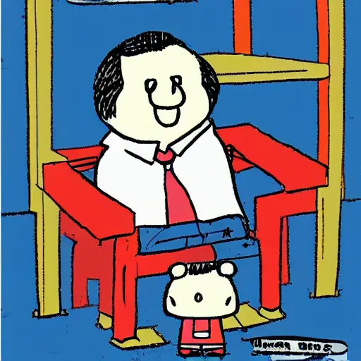 Image similar to little mr xi jinping by roger hargreaves and jim henson