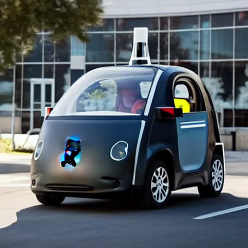 Prompt: weaponized self driving car by google