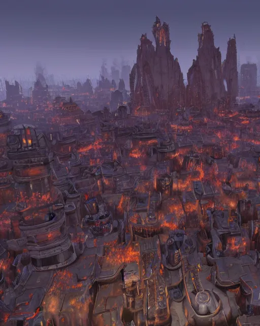 Image similar to City made of human flesh and viscera, from World of Warcraft, HD 4K, Unreal engine.