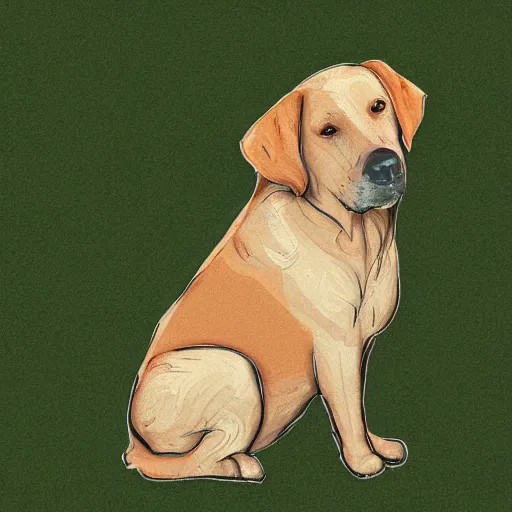 Image similar to A dog sitting in the sun, digital art