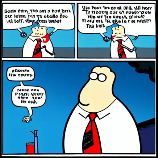 Prompt: dilbert goes to the movies