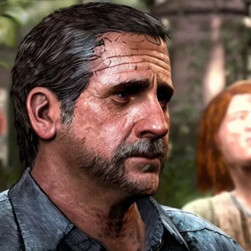 steve carell as joel in the last of us, Stable Diffusion