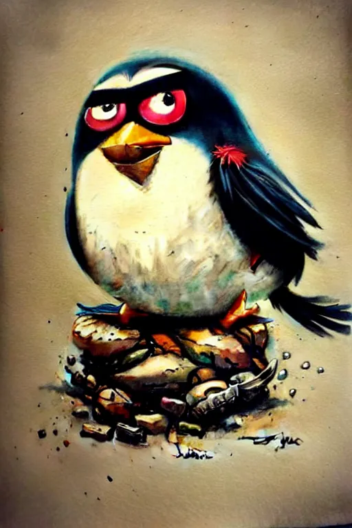 Image similar to ( ( ( ( ( bomb, angry bird. muted colors. ) ) ) ) ) by jean - baptiste monge!!!!!!!!!!!!!!!!!!!!!!!!!!!