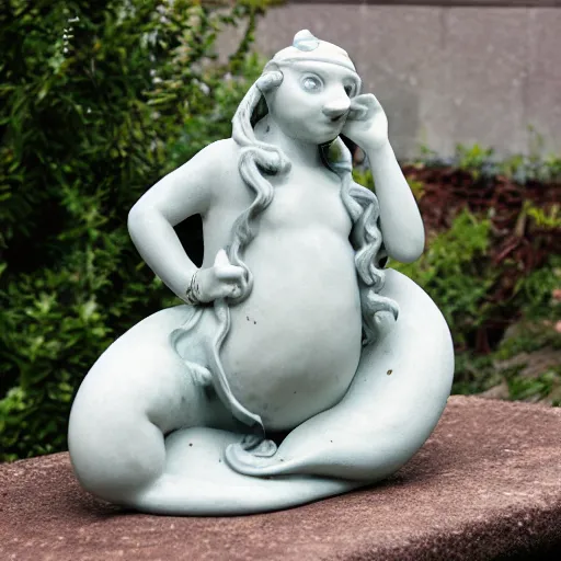 Image similar to a statue of a slug made of porcelain