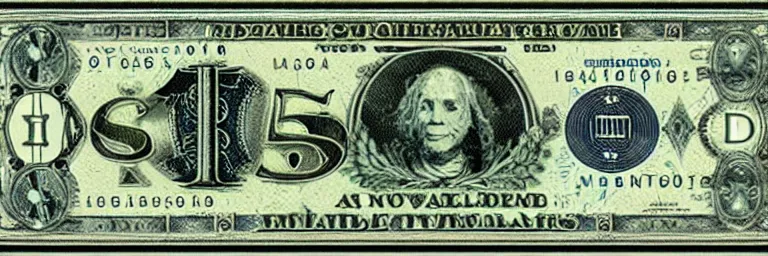 Image similar to lovecraftian dollar bill.