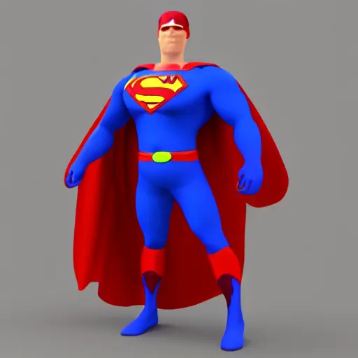 Image similar to The strongest superhero, 3D Render