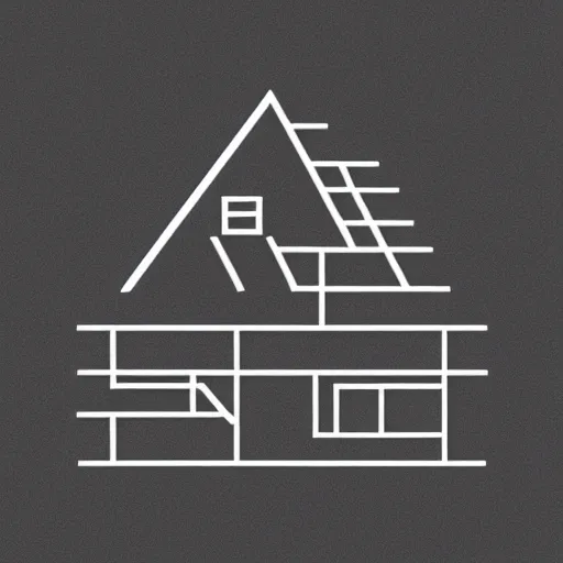 Image similar to logo of a house and a building, minimalistic, vectorized logo style