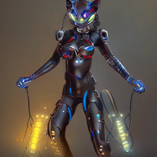 Prompt: cybercats Trending on Artstation