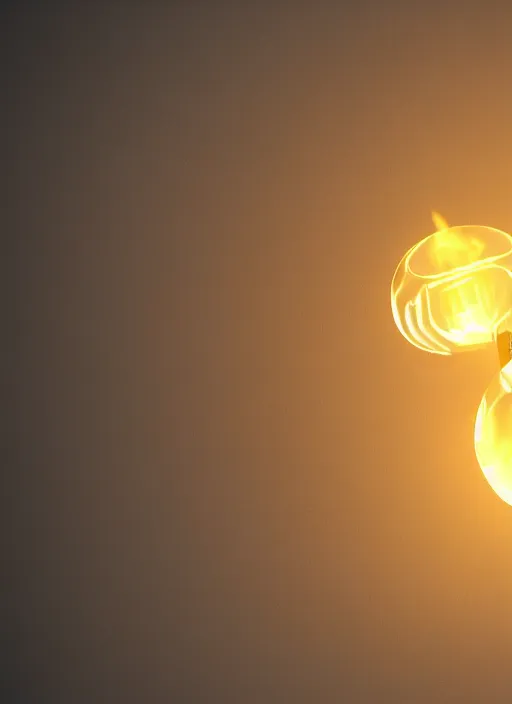 Prompt: 3d render of a giant lightbulb with a mario brothers fire flower inside