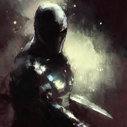 Image similar to moonknight painted by jeremy mann