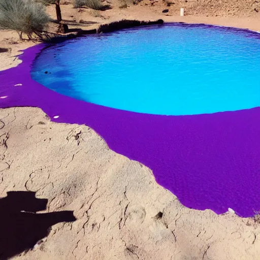 Image similar to purple pool in the middle of a desert