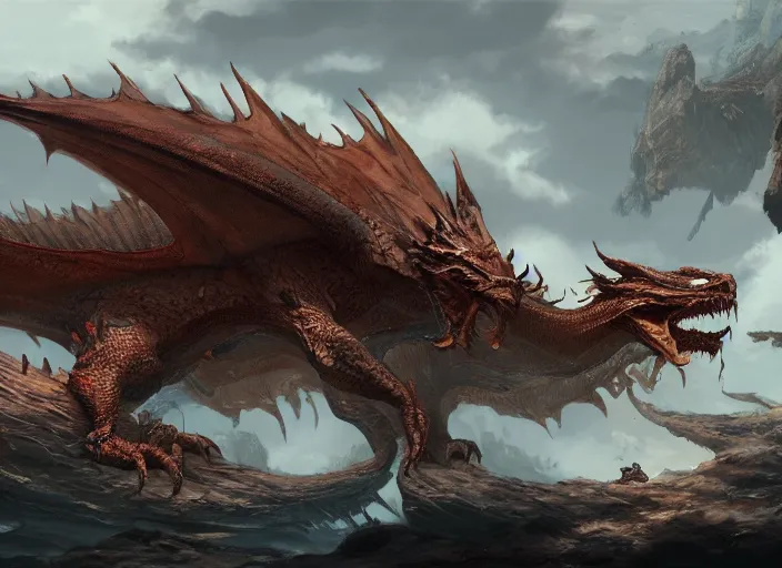 Prompt: detailed concept art of a huge dragon by cheng yi, artstation, artstationhd