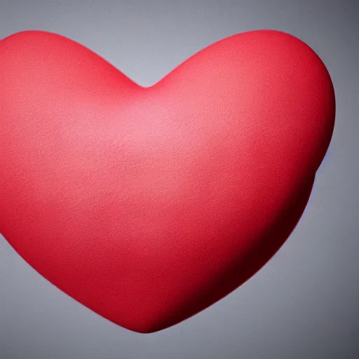 Image similar to 3d render of a badly formed red putty heart shape in the middle of a gray sheet of paper