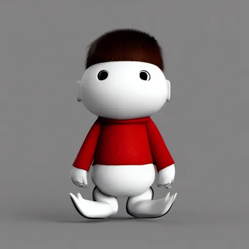 Image similar to 3 d model, moomin doll, by takashi murakami, octane render