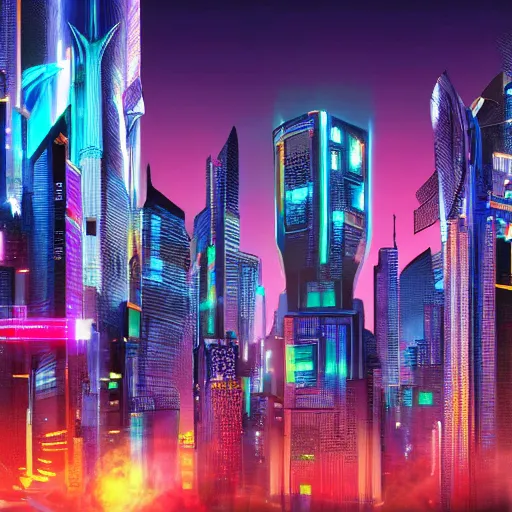 Prompt: this is an image of cyber city made for the gods