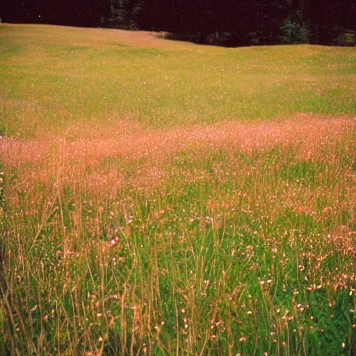 Prompt: a meadow near a restaurant accidentally photographed, accidental photo portra 8 0 0 in the 9 0 s