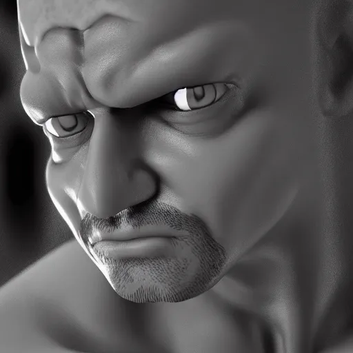 Image similar to buff man crying, 3d render, photorealistic, detailed, 8k