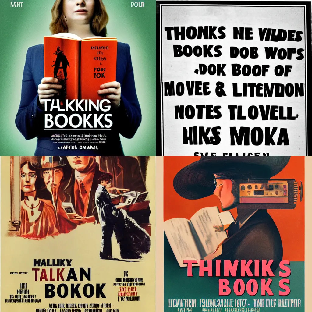 Prompt: talking books, movie poster