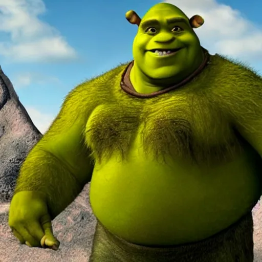 Prompt: shrek with the face as the rock ( “ shrock ” )