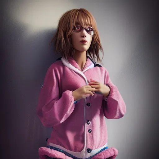 Image similar to beautiful girl in pajama, portrait character concept style trending on artstation concept art detailed octane render cinematic photo - realistic 8 k high detailed