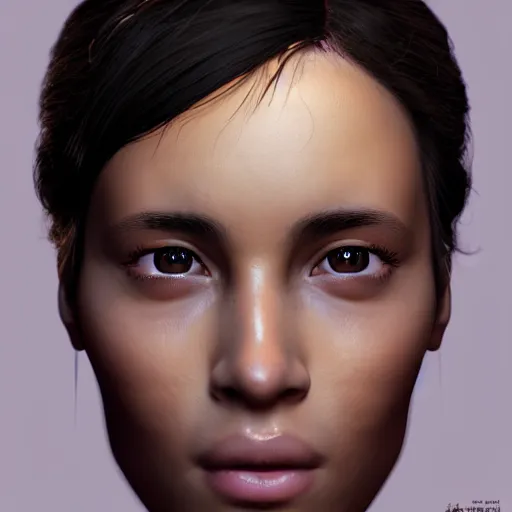 Image similar to hyperrealistic portrait of beautiful mixed race woman, photo realistic, dynamic lighting, artstation, poster, volumetric lighting, very detailed face, 4 k, award winning