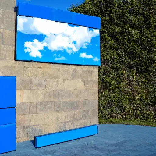 Image similar to Giant Block shaped screens displaying blue sky