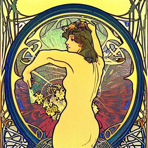 Image similar to Sticker of a ecosystem in a bottle , elegant art nouveau style, Alphonse Mucha, james gurney