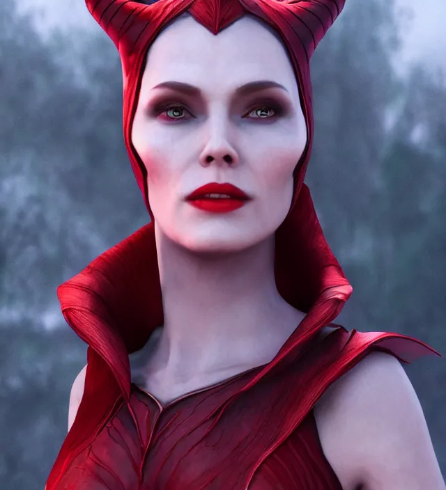 Prompt: scarlet witch as maleficent, nostalgia, very detailed texture, realistic shaded lighting, studio quality, digital art, dynamic background, unreal engine 5 rendered, octane rendered, pinnacle studio, naturel, trending on artstation, art style by nixeu and ian sprigger