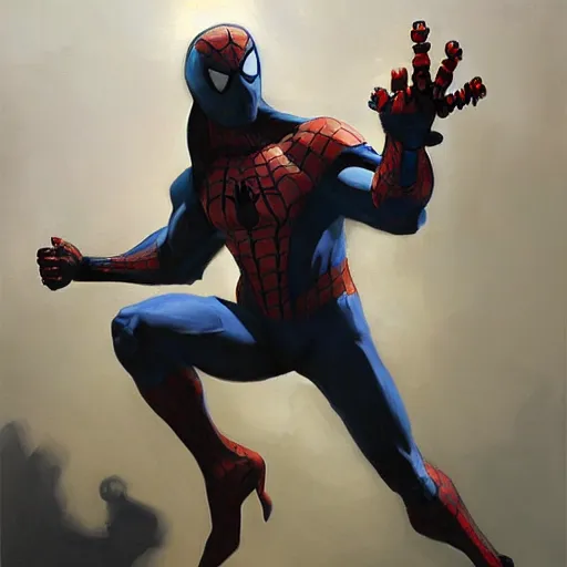 Prompt: greg manchess portrait painting of partially armored spiderman with exo - skeleton as overwatch character, medium shot, asymmetrical, profile picture, organic painting, sunny day, matte painting, bold shapes, hard edges, street art, trending on artstation, by huang guangjian, gil elvgren, ruan jia, greg rutkowski, gaston bussiere
