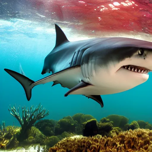 Prompt: shark in ted talk