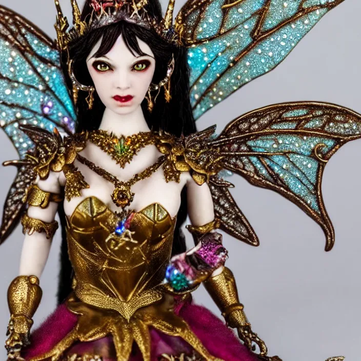 Image similar to photograph of a real - life beautiful!! fairy queen with bejewelled armour. extremely detailed. 8 k