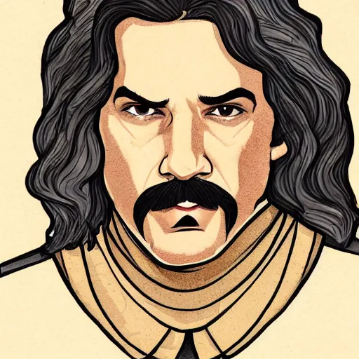 Image similar to precisely drawn illustration of inigo montoya drawn in the style of the dragon prince