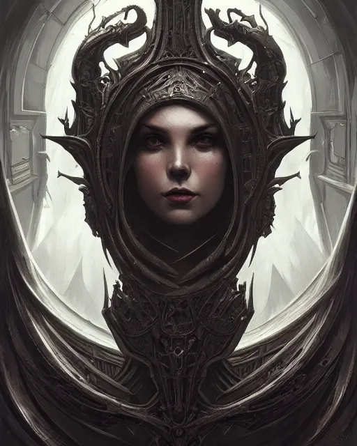 Image similar to art by giger, deep focus, d & d, dark fantasy, intricate, elegant, highly detailed, digital painting, artstation, concept art, matte, sharp focus, 8 k 3 d, hearthstone, art by artgerm and greg rutkowski and alphonse mucha