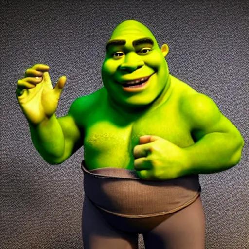 Prompt: shrek as steve harvey, highly detailed, extremely high quality, hd, 4 k, 8 k, professional photographer, 4 0 mp, lifelike, top - rated, award winning, realistic, detailed lighting, detailed shadows, sharp, no blur, edited, corrected, trending