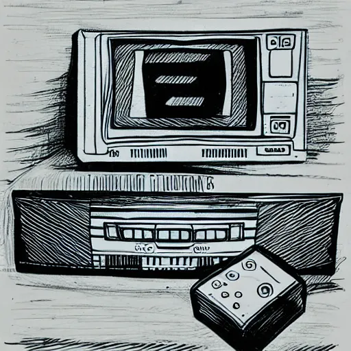 Prompt: videocassette drawing