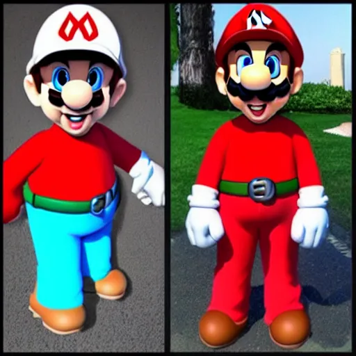 Prompt: super mario in real life