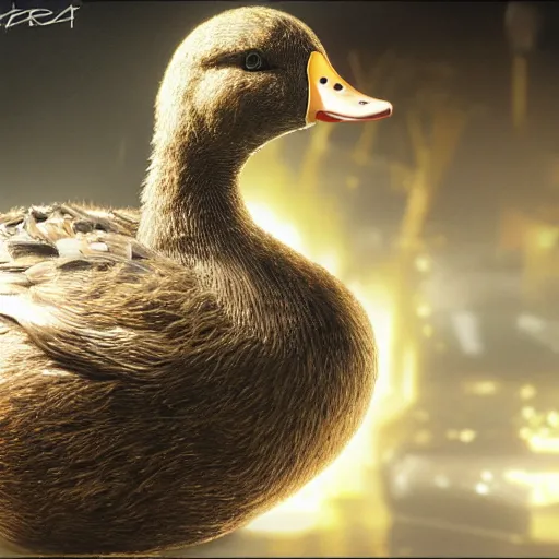 Image similar to terminator duck ultra 4k photorealistic detailed