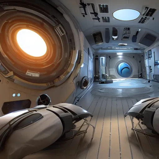 Prompt: photorealism of room of a spacecraft hyper realistic sci - fi realistic, unreal engine cinematic lighting,