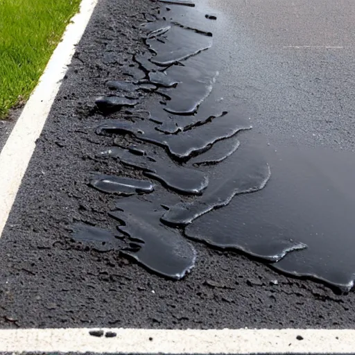 Prompt: oil spill on pavement